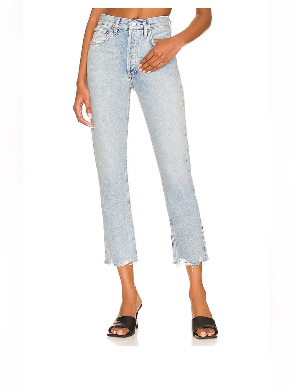 AGOLDE Riley High Rise Straight Crop Jeans in Curio 26